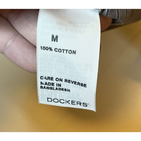 Docker's Mens Medium Gray & Black Striped Long Sleeve Button Up Shirt - Picture 4 of 6